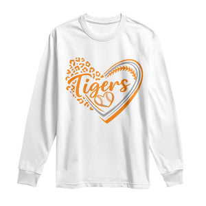 Vintage Tiger Long Sleeve Shirt Sports Fan Team Spirit Mascot Cute Leopard Heart TS10 White Print Your Wear