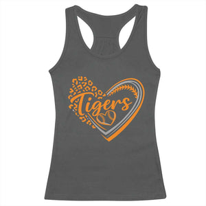 Vintage Tiger Racerback Tank Top Sports Fan Team Spirit Mascot Cute Leopard Heart TS10 Dark Heather Print Your Wear