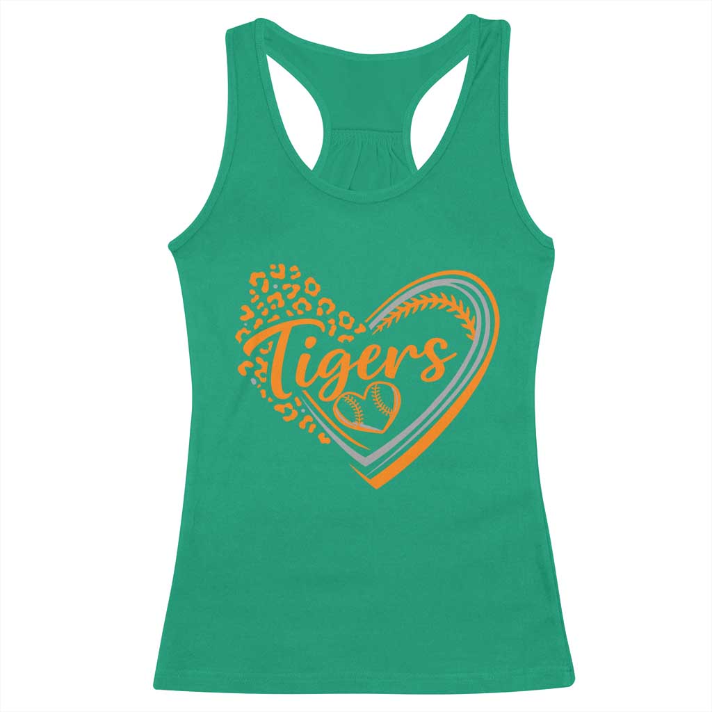 Vintage Tiger Racerback Tank Top Sports Fan Team Spirit Mascot Cute Leopard Heart TS10 Irish Green Print Your Wear