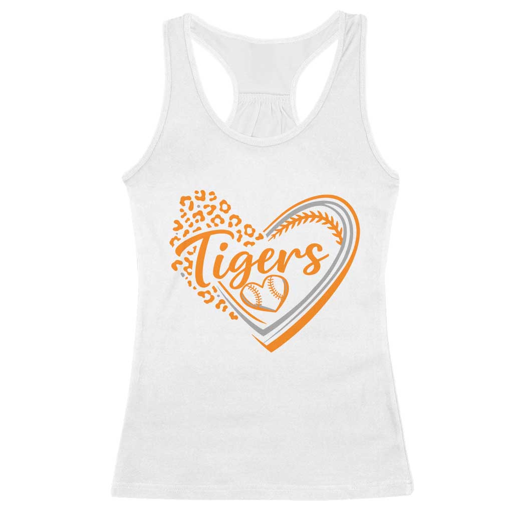 Vintage Tiger Racerback Tank Top Sports Fan Team Spirit Mascot Cute Leopard Heart TS10 White Print Your Wear