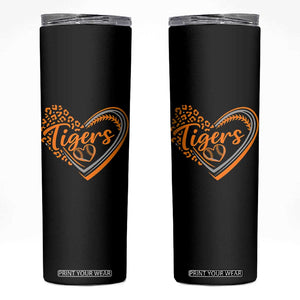 Vintage Tiger Skinny Tumbler Sports Fan Team Spirit Mascot Cute Leopard Heart TS10 Black Print Your Wear