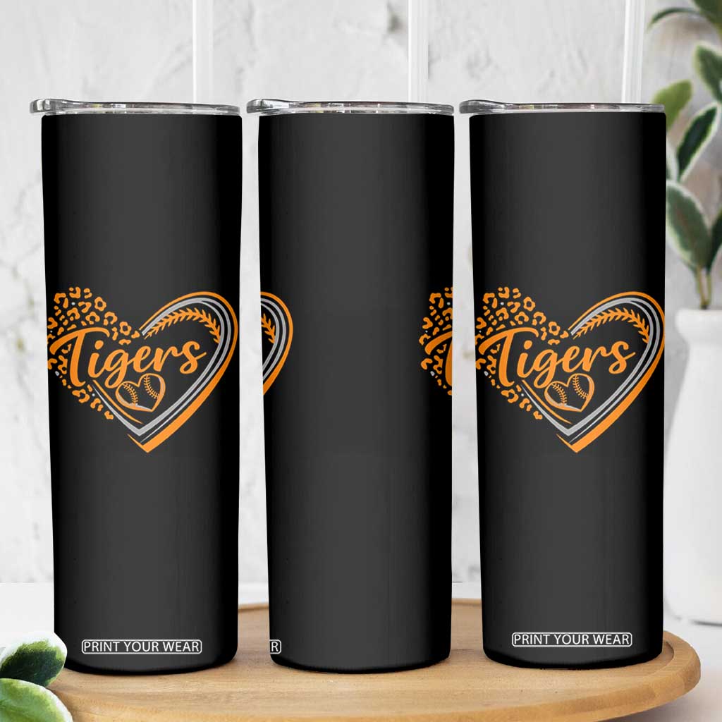 Vintage Tiger Skinny Tumbler Sports Fan Team Spirit Mascot Cute Leopard Heart TS10 Print Your Wear