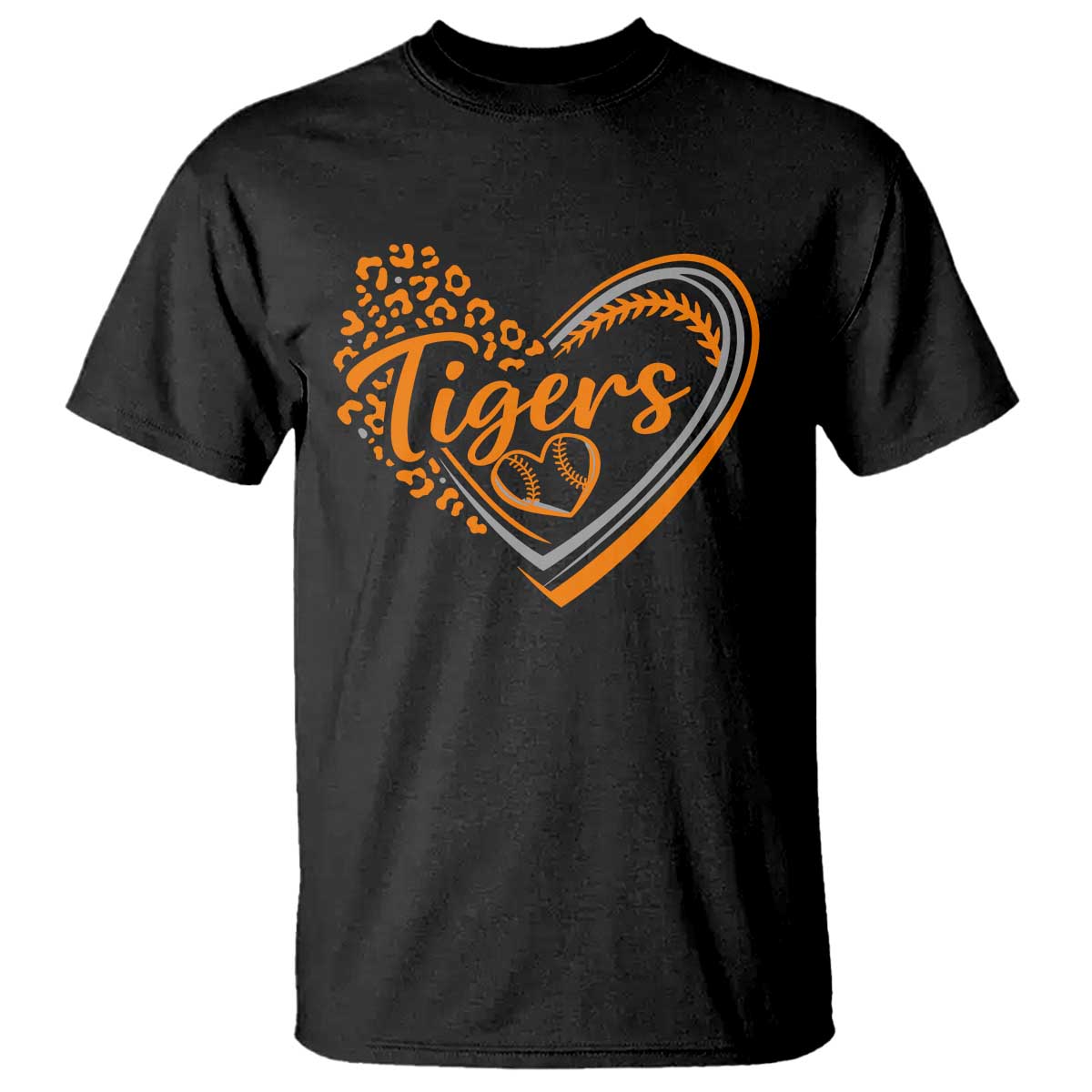 Vintage Tiger T Shirt Sports Fan Team Spirit Mascot Cute Leopard Heart TS10 Black Print Your Wear