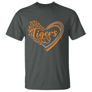 Vintage Tiger T Shirt Sports Fan Team Spirit Mascot Cute Leopard Heart TS10 Dark Heather Print Your Wear