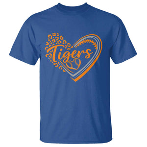 Vintage Tiger T Shirt Sports Fan Team Spirit Mascot Cute Leopard Heart TS10 Royal Blue Print Your Wear