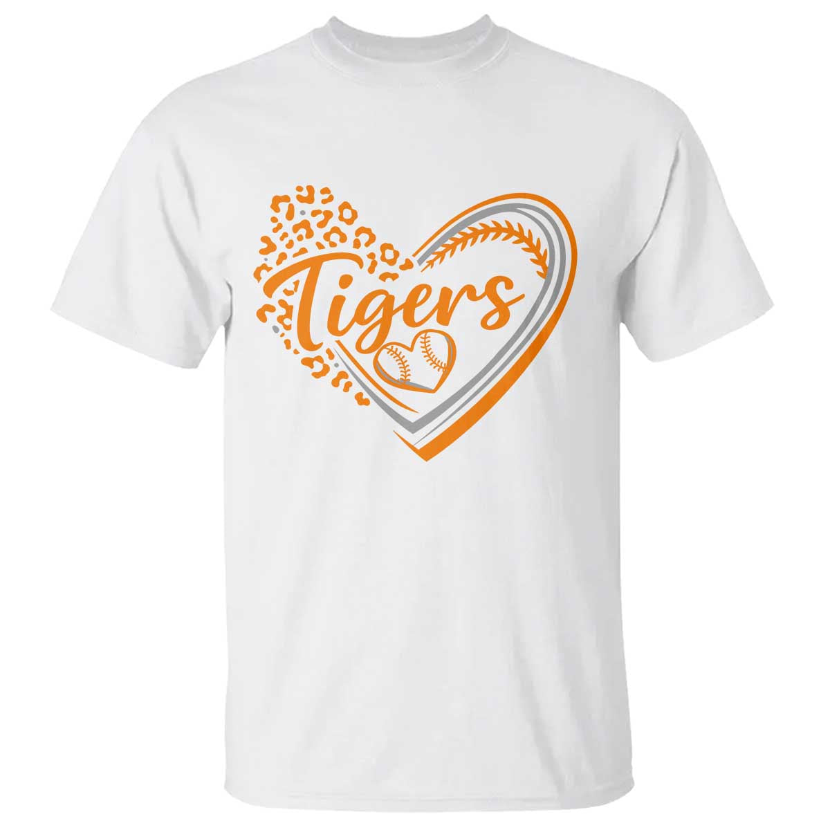 Vintage Tiger T Shirt Sports Fan Team Spirit Mascot Cute Leopard Heart TS10 White Print Your Wear