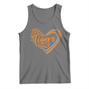 Vintage Tiger Tank Top Sports Fan Team Spirit Mascot Cute Leopard Heart TS10 Black Heather Print Your Wear