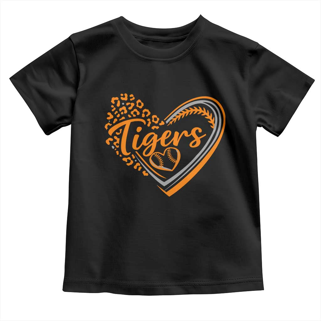 Vintage Tiger Toddler T Shirt Sports Fan Team Spirit Mascot Cute Leopard Heart TS10 Black Print Your Wear