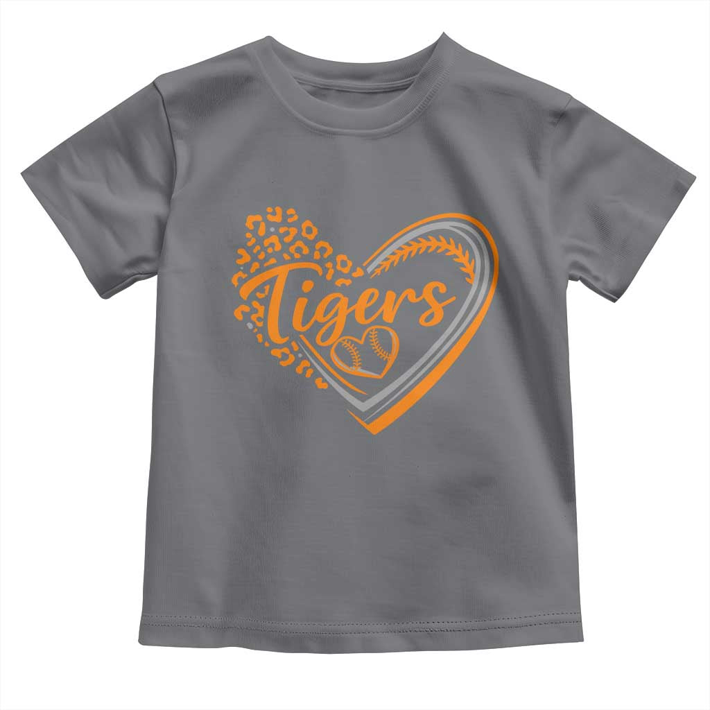 Vintage Tiger Toddler T Shirt Sports Fan Team Spirit Mascot Cute Leopard Heart TS10 Charcoal Print Your Wear
