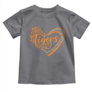 Vintage Tiger Toddler T Shirt Sports Fan Team Spirit Mascot Cute Leopard Heart TS10 Charcoal Print Your Wear