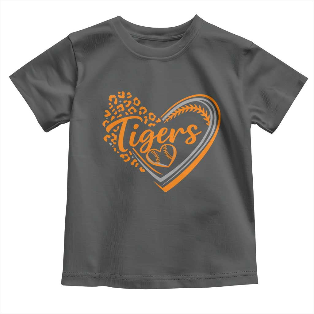 Vintage Tiger Toddler T Shirt Sports Fan Team Spirit Mascot Cute Leopard Heart TS10 Dark Heather Print Your Wear