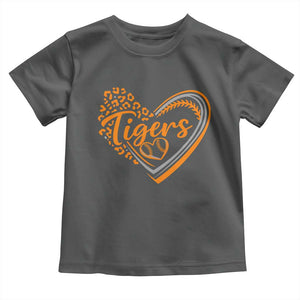 Vintage Tiger Toddler T Shirt Sports Fan Team Spirit Mascot Cute Leopard Heart TS10 Dark Heather Print Your Wear