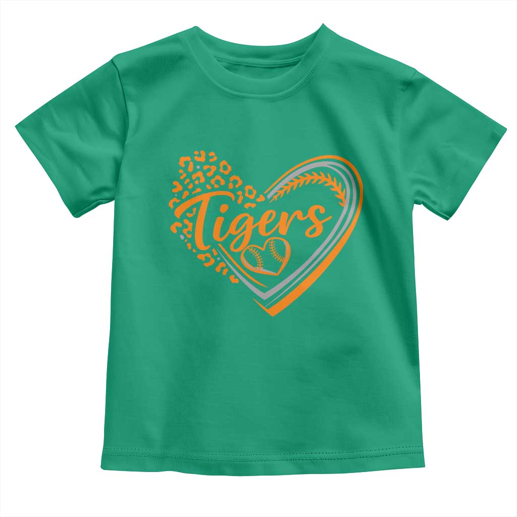 Vintage Tiger Toddler T Shirt Sports Fan Team Spirit Mascot Cute Leopard Heart TS10 Irish Green Print Your Wear