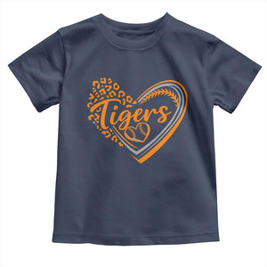 Vintage Tiger Toddler T Shirt Sports Fan Team Spirit Mascot Cute Leopard Heart TS10 Navy Print Your Wear