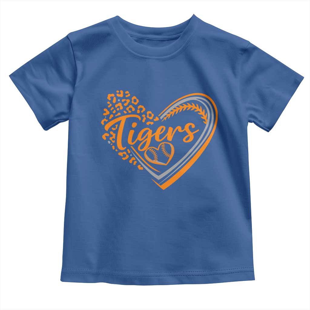 Vintage Tiger Toddler T Shirt Sports Fan Team Spirit Mascot Cute Leopard Heart TS10 Royal Blue Print Your Wear