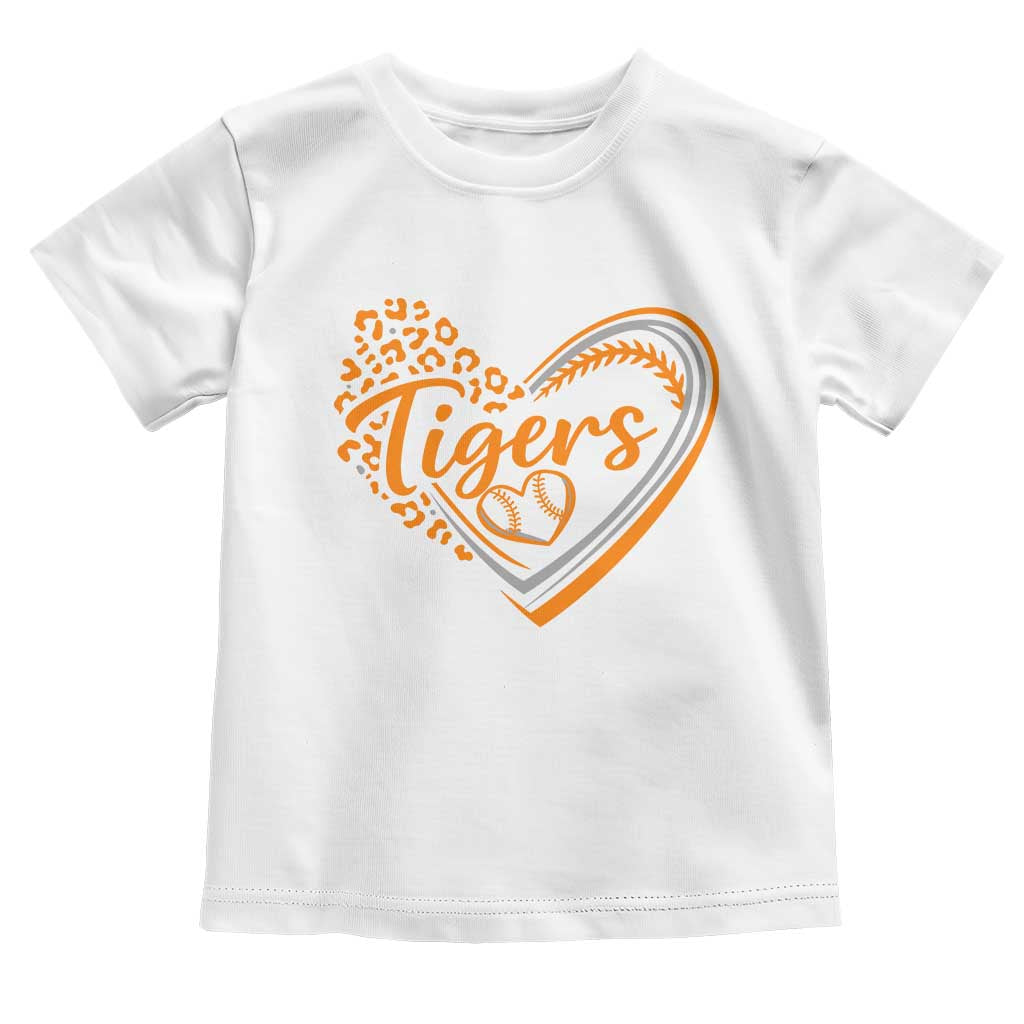 Vintage Tiger Toddler T Shirt Sports Fan Team Spirit Mascot Cute Leopard Heart TS10 White Print Your Wear