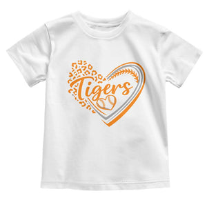 Vintage Tiger Toddler T Shirt Sports Fan Team Spirit Mascot Cute Leopard Heart TS10 White Print Your Wear