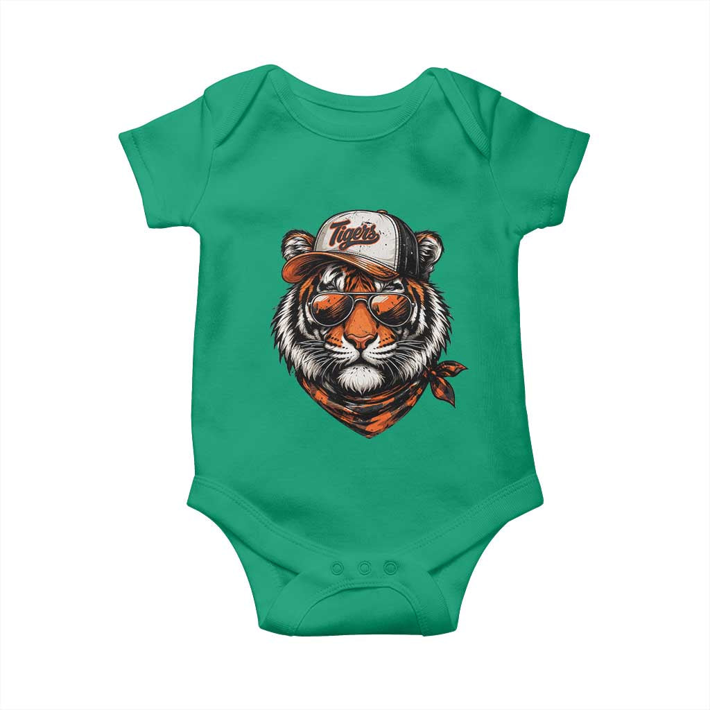 Tiger Mascot Baby Onesie Vintage Sports Name TS10 Irish Green Print Your Wear