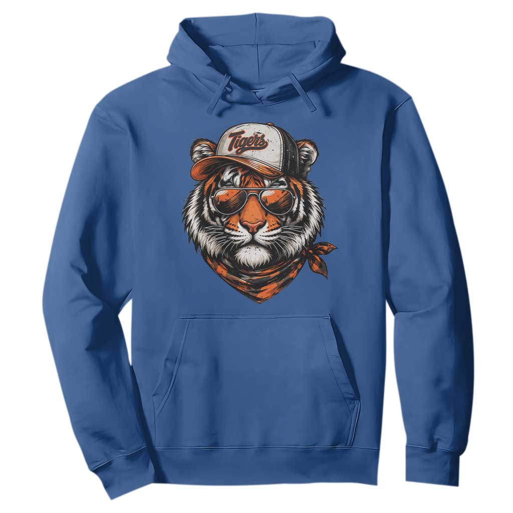 Tiger Mascot Hoodie Vintage Sports Name TS10 Royal Blue Print Your Wear