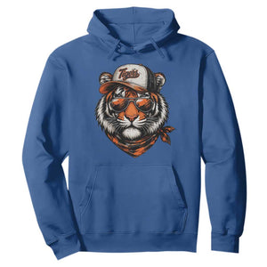 Tiger Mascot Hoodie Vintage Sports Name TS10 Royal Blue Print Your Wear
