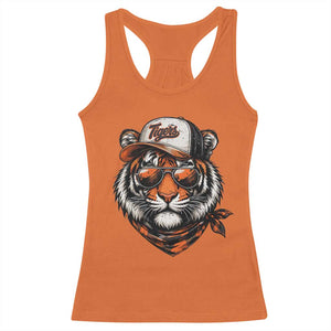 Tiger Mascot Racerback Tank Top Vintage Sports Name TS10 Orange Print Your Wear