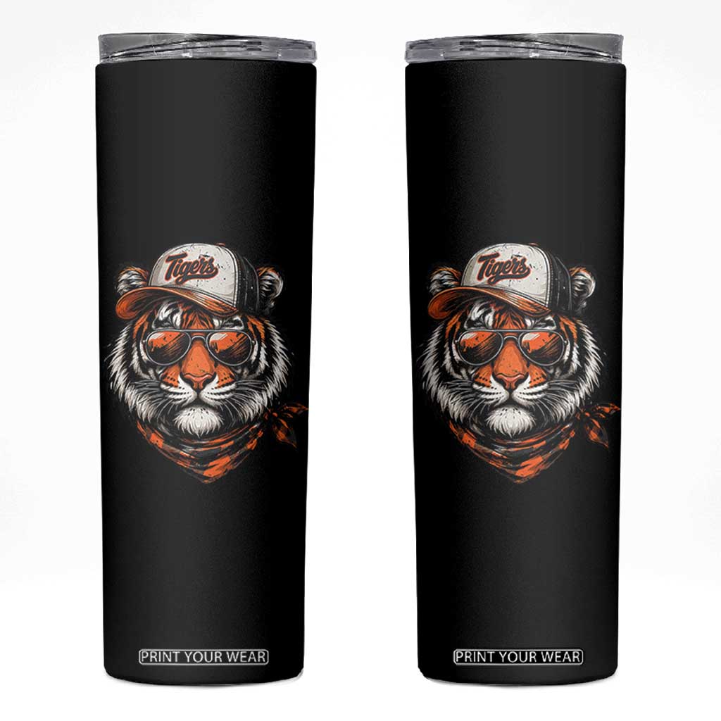 Tiger Mascot Skinny Tumbler Vintage Sports Name TS10 Black Print Your Wear