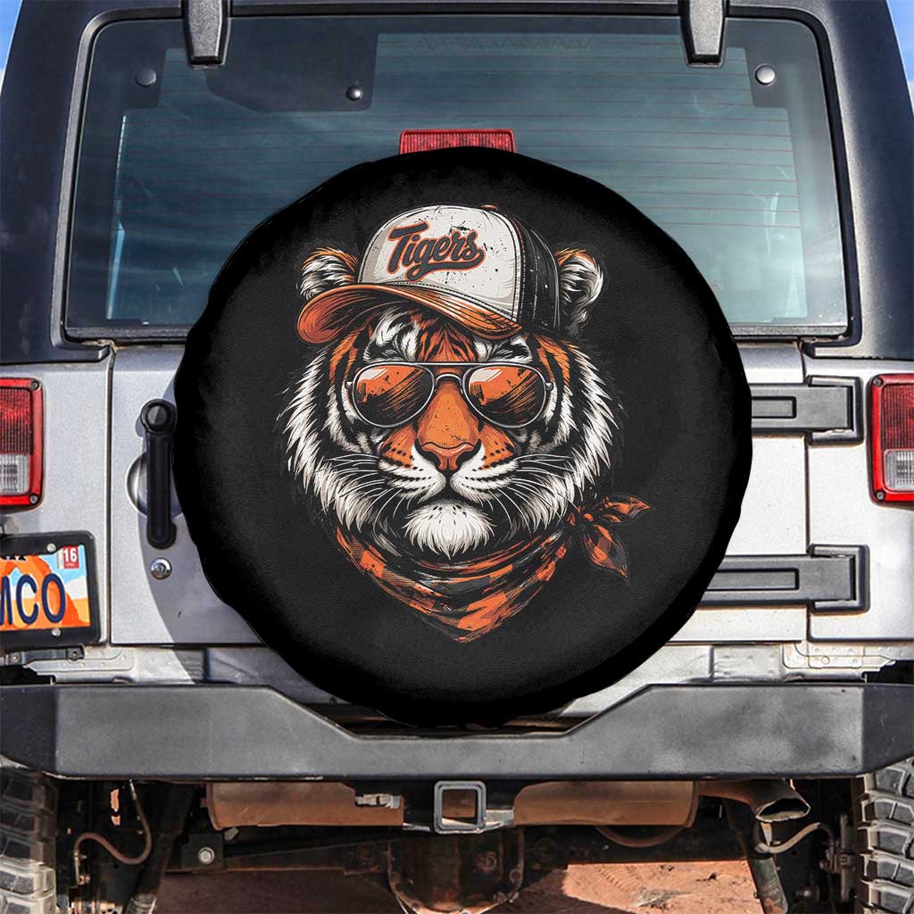 Tiger Mascot Spare Tire Cover Vintage Sports Name TS10 No hole Black Print Your Wear