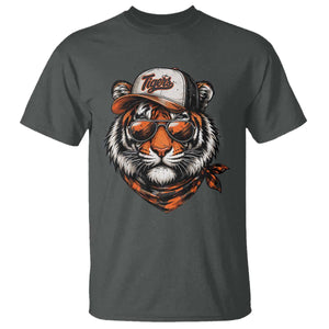 Tiger Mascot T Shirt Vintage Sports Name TS10 Dark Heather Print Your Wear