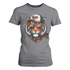 Tiger Mascot T Shirt For Women Vintage Sports Name TS10 Charcoal Print Your Wear