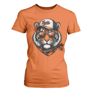 Tiger Mascot T Shirt For Women Vintage Sports Name TS10 Orange Print Your Wear