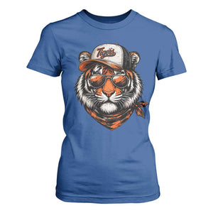 Tiger Mascot T Shirt For Women Vintage Sports Name TS10 Royal Blue Print Your Wear