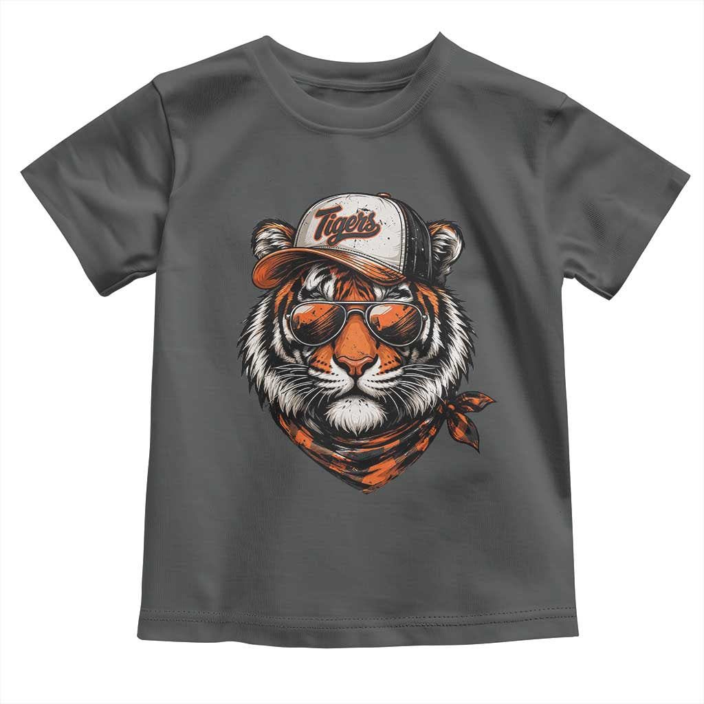 Tiger Mascot Toddler T Shirt Vintage Sports Name TS10 Dark Heather Print Your Wear