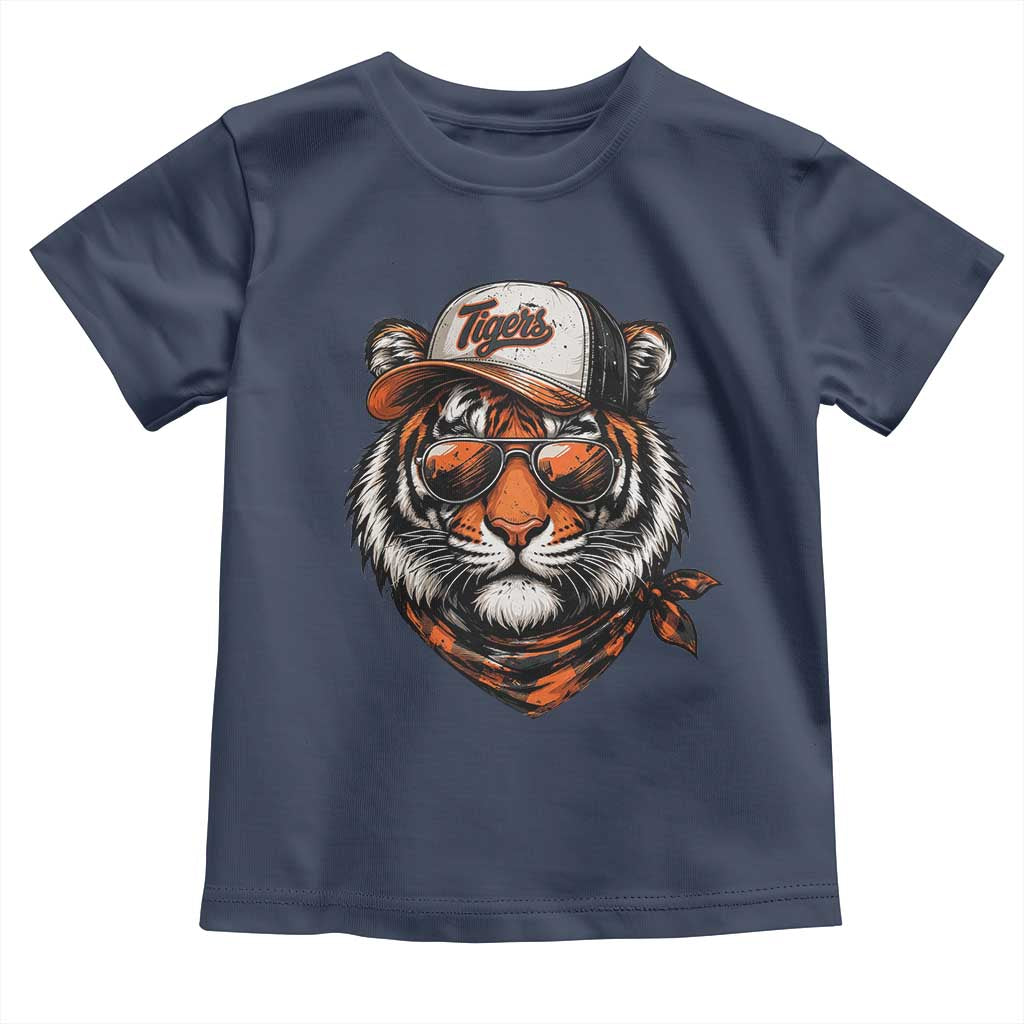 Tiger Mascot Toddler T Shirt Vintage Sports Name TS10 Navy Print Your Wear