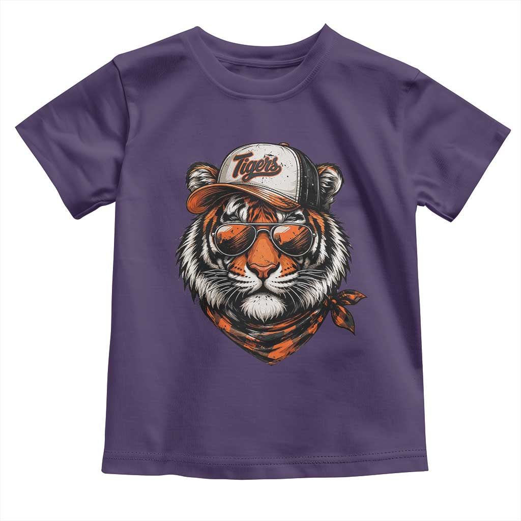 Tiger Mascot Toddler T Shirt Vintage Sports Name TS10 Purple Print Your Wear