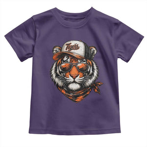 Tiger Mascot Toddler T Shirt Vintage Sports Name TS10 Purple Print Your Wear