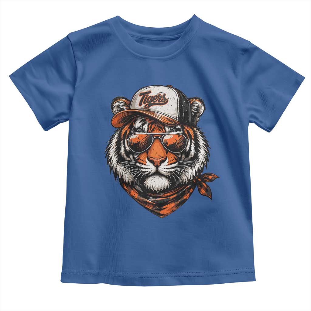 Tiger Mascot Toddler T Shirt Vintage Sports Name TS10 Royal Blue Print Your Wear