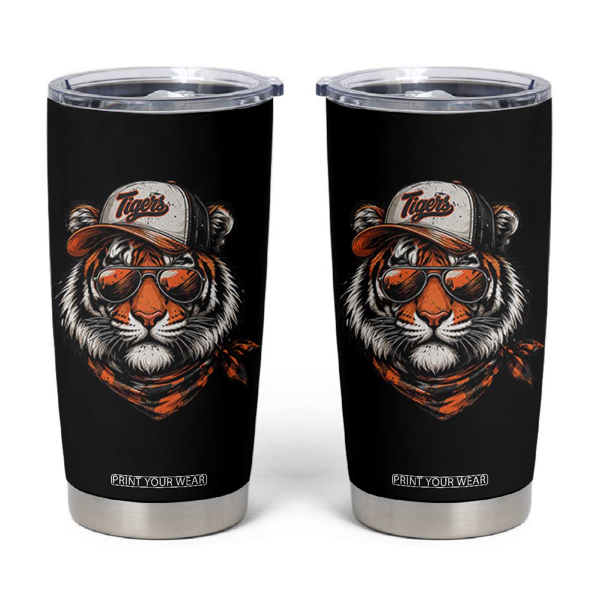 Tiger Mascot Tumbler Cup Vintage Sports Name TS10 Black Print Your Wear