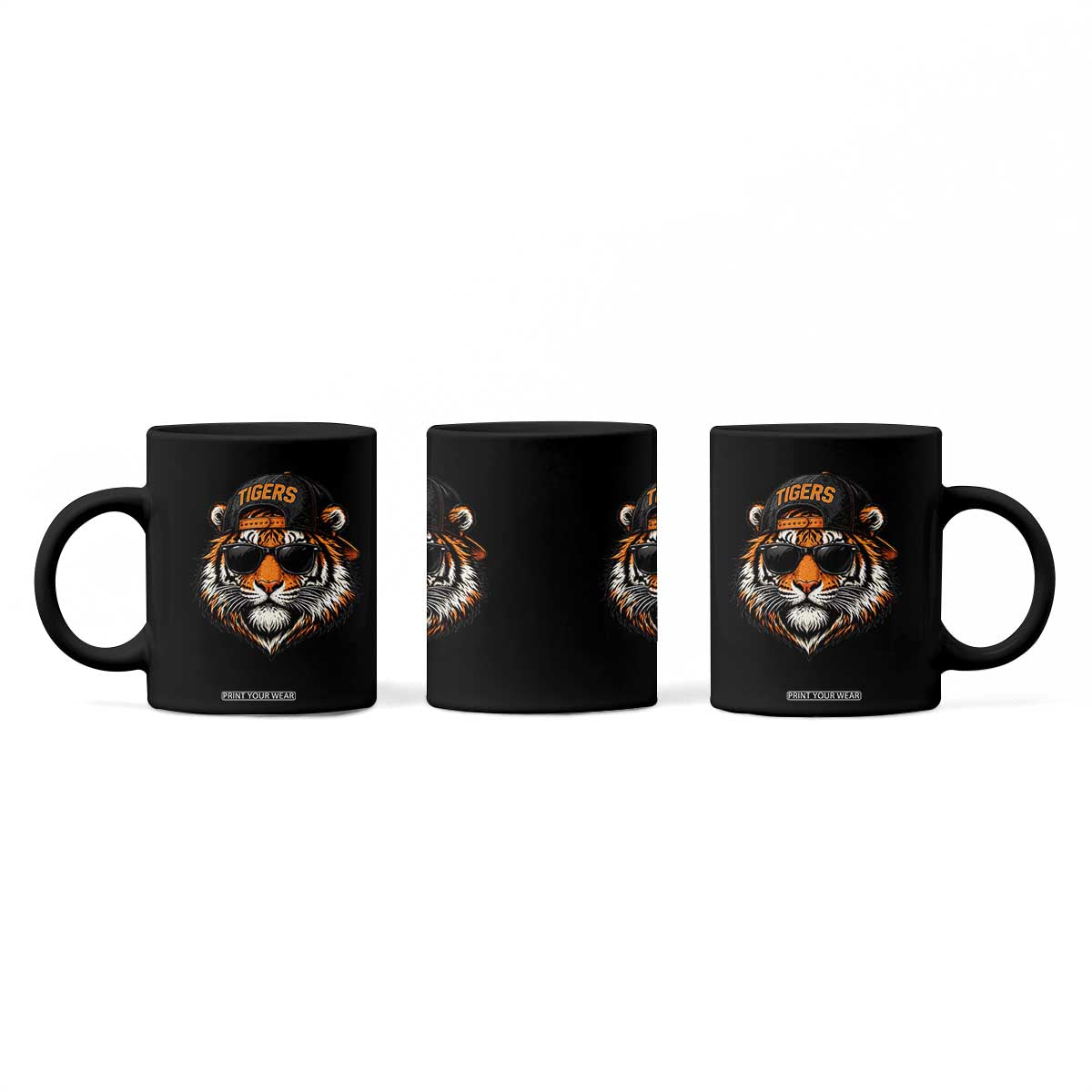 Tiger Mascot Coffee Mug Vintage Sports Name Baseball Cap Sunglasses TS10 Print Your Wear