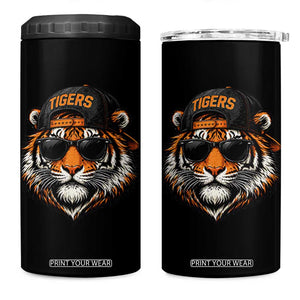 Tiger Mascot 4 in 1 Can Cooler Tumbler Vintage Sports Name Baseball Cap Sunglasses TS10 One Size: 16 oz Black Print Your Wear