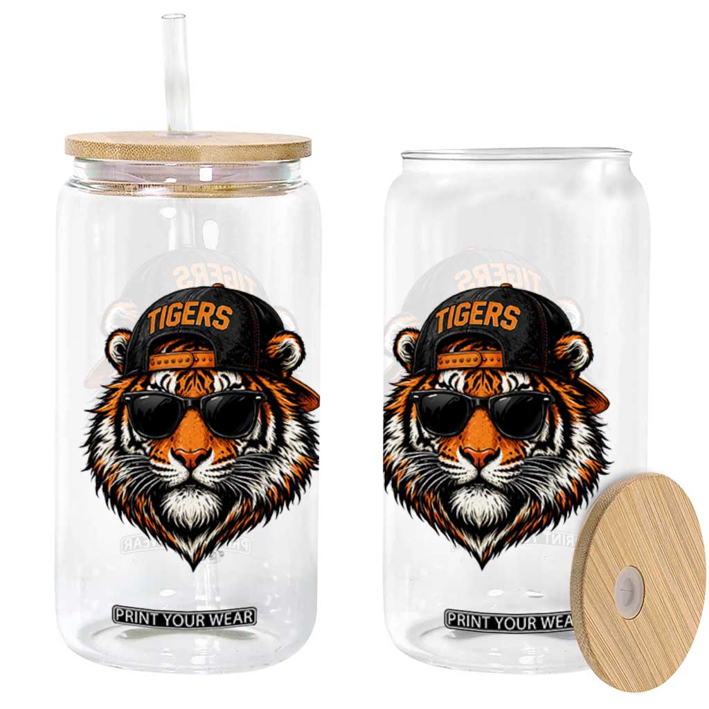 Tiger Mascot Glass Can Vintage Sports Name Baseball Cap Sunglasses TS10 Print Your Wear