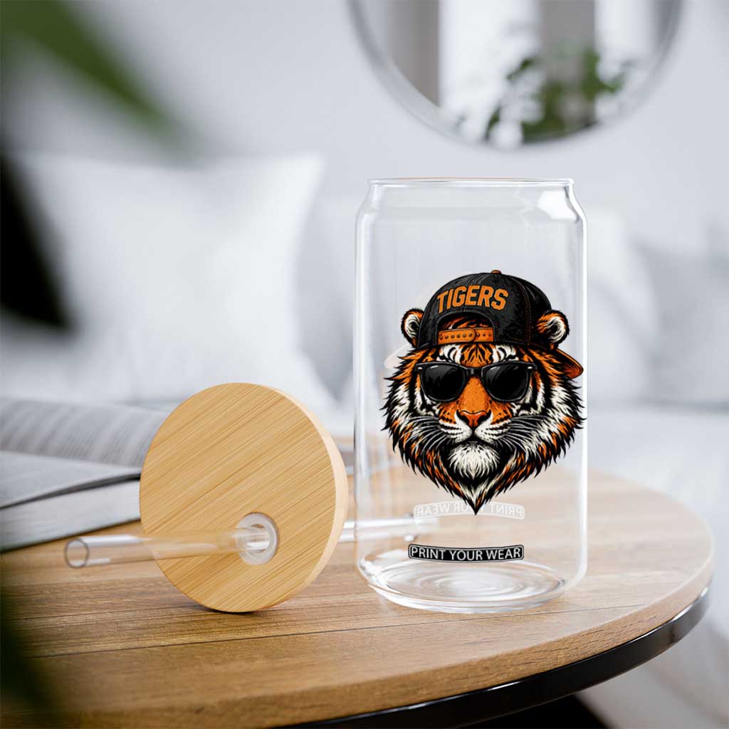 Tiger Mascot Glass Can Vintage Sports Name Baseball Cap Sunglasses TS10 Print Your Wear