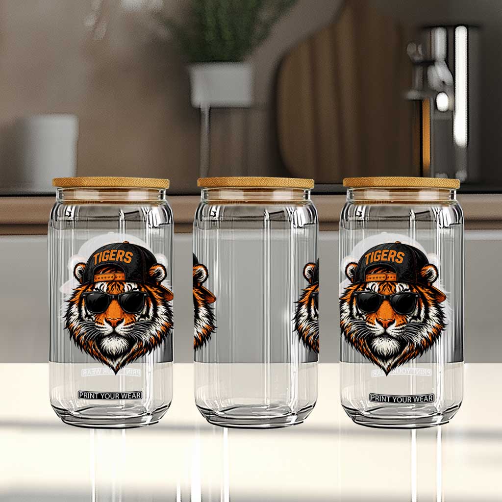Tiger Mascot Glass Can Vintage Sports Name Baseball Cap Sunglasses TS10 Print Your Wear