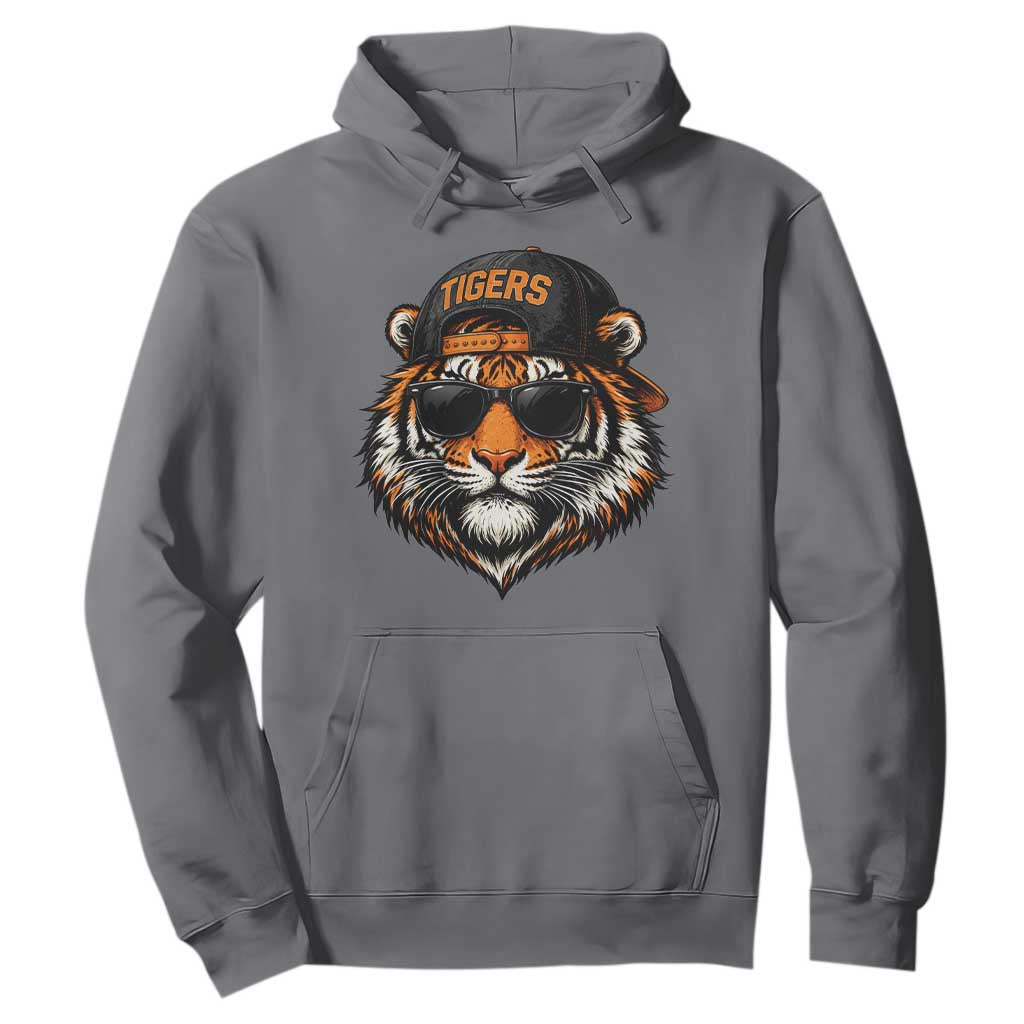 Tiger Mascot Hoodie Vintage Sports Name Baseball Cap Sunglasses TS10 Charcoal Print Your Wear