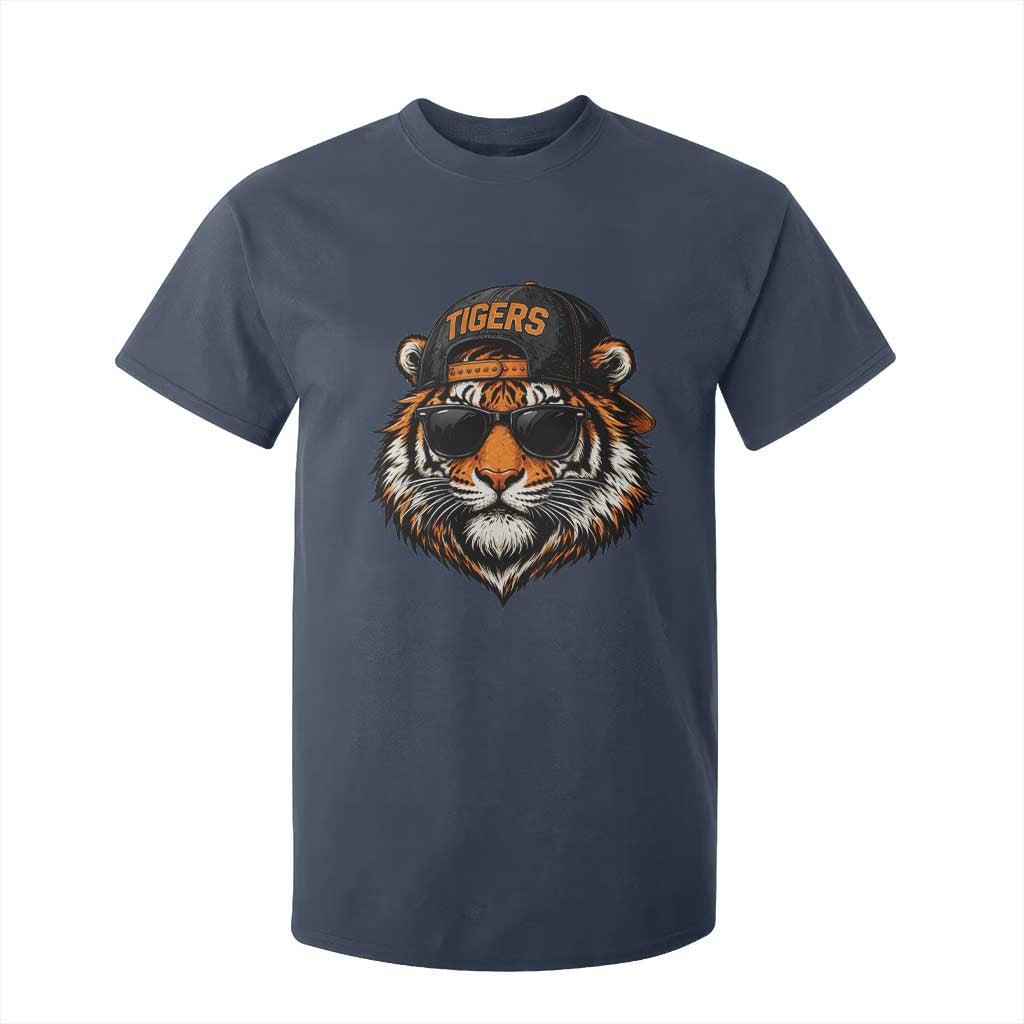 Tiger Mascot T Shirt For Kid Vintage Sports Name Baseball Cap Sunglasses TS10 Navy Print Your Wear