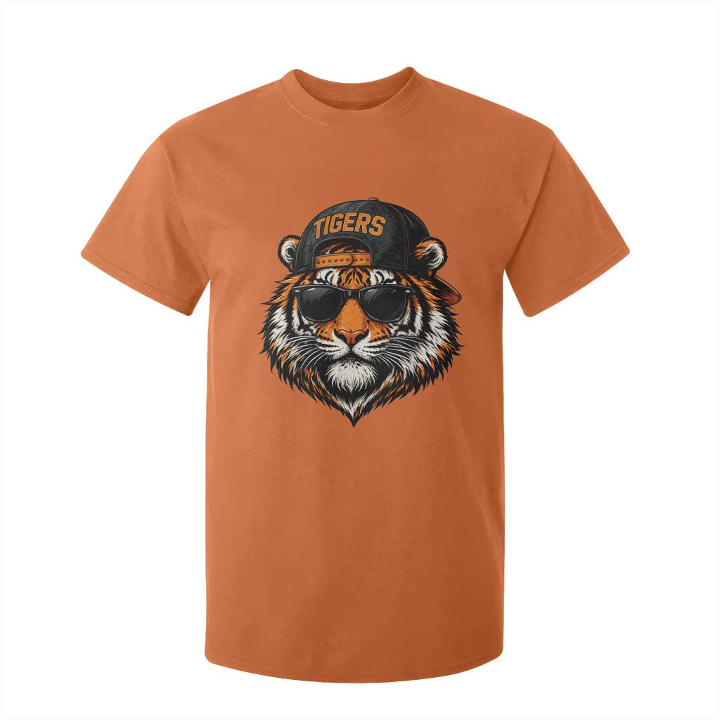 Tiger Mascot T Shirt For Kid Vintage Sports Name Baseball Cap Sunglasses TS10 Orange Print Your Wear