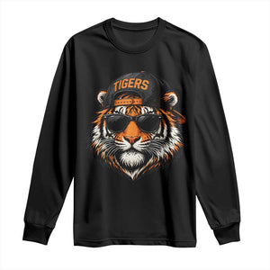 Tiger Mascot Long Sleeve Shirt Vintage Sports Name Baseball Cap Sunglasses TS10 Black Print Your Wear