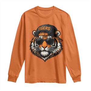 Tiger Mascot Long Sleeve Shirt Vintage Sports Name Baseball Cap Sunglasses TS10 Orange Print Your Wear