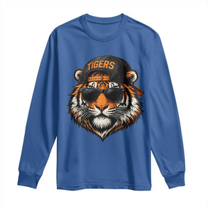 Tiger Mascot Long Sleeve Shirt Vintage Sports Name Baseball Cap Sunglasses TS10 Royal Blue Print Your Wear