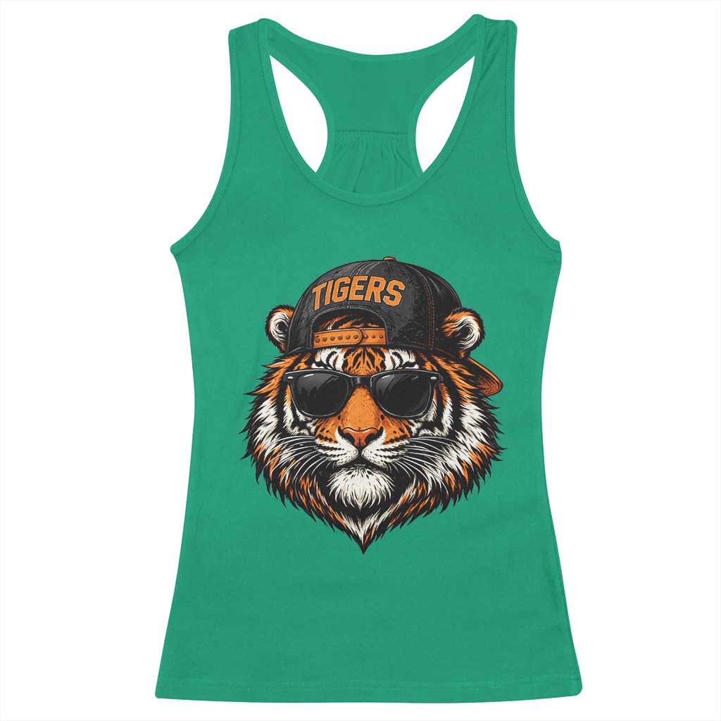 Tiger Mascot Racerback Tank Top Vintage Sports Name Baseball Cap Sunglasses TS10 Irish Green Print Your Wear