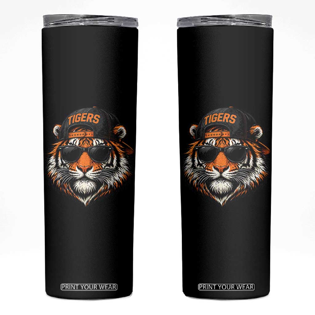 Tiger Mascot Skinny Tumbler Vintage Sports Name Baseball Cap Sunglasses TS10 Black Print Your Wear